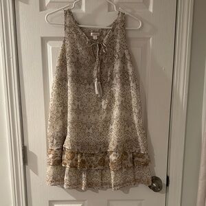 Elegant Cream and Gold Dress